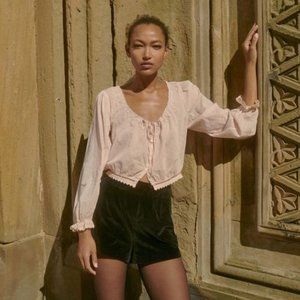 RARE DOEN Maeve Top Blouse XXS Pink Blush NWT